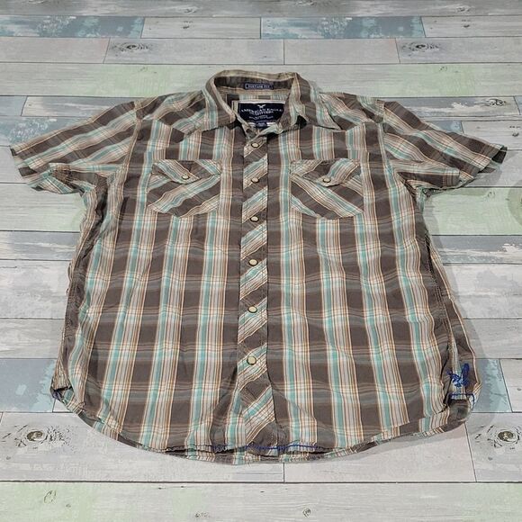 American Eagle Outfitters Pearl Snap Vintage Fit Shirt sz Medium - Picture 1 of 4